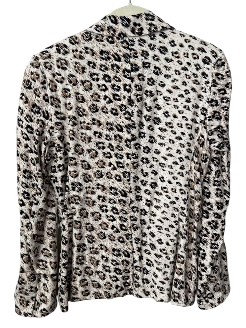 Joie Anilah Linen Leopard Animal Print MobWife Blazer Jacket Size 6